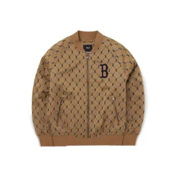 MLB FW22 Baseball Jacket Unisex Beige Yellow