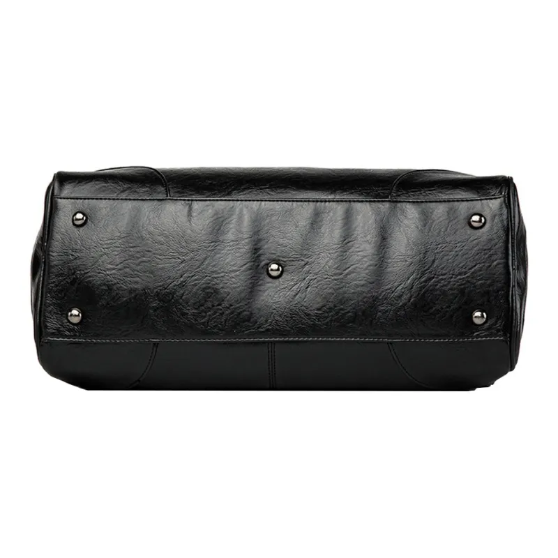 KONADCT PU Shoulder Bag Unisex Black-3