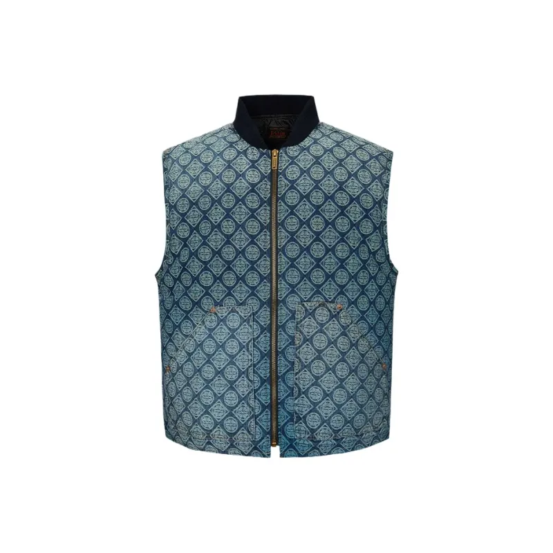 EVISU Tank Top Men Denim Blue All Over Print-0