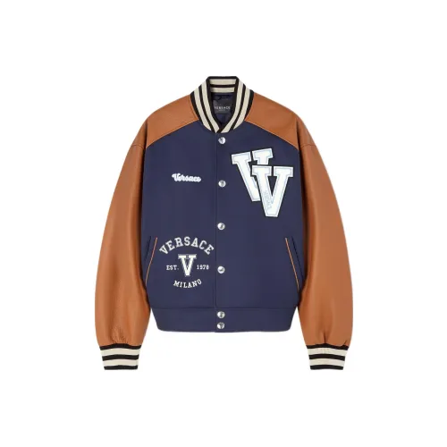 VERSACE SS23 Baseball Jacket Men's Brown