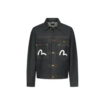 EVISU Denim Jackets Men Denim Blue