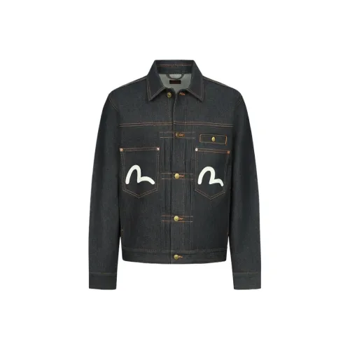EVISU Denim Jackets Men Denim Blue