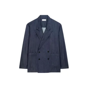 DRIES VAN NOTEN Double Breasted Denim Blazer