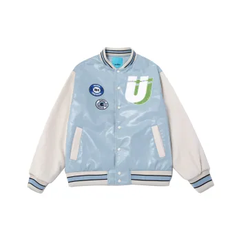 Guuka Baseball Jacket Men's Pink Blue