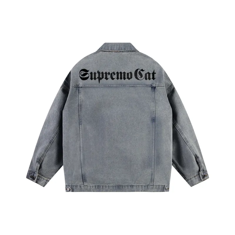 Supremo Cat Denim Jacket Unisex-2