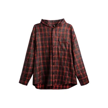 DBW DOUBLEWIN Shirt Unisex Red Black Plaid