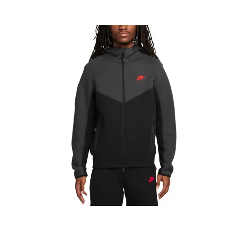 Nike Sportswear Tech Fleece Jacket Men's Black/Dark Smoke Gray/Light Red