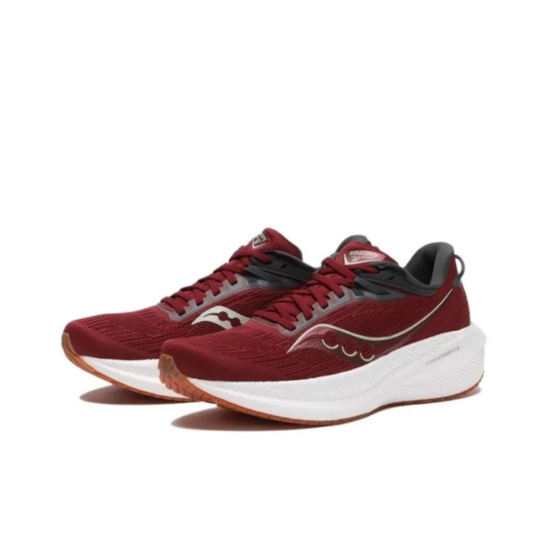 Saucony Triumph 21 Cushioning, Wear Resistant Low Top Running Shoes Men's Red-1