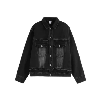 UNIWOLF Denim Jacket Unisex Black