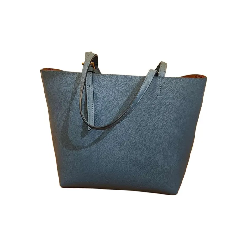 MCM Himmel Embossed Leather Tote Bag, Shopping Bag, Handbag Mini Women's Blue-1
