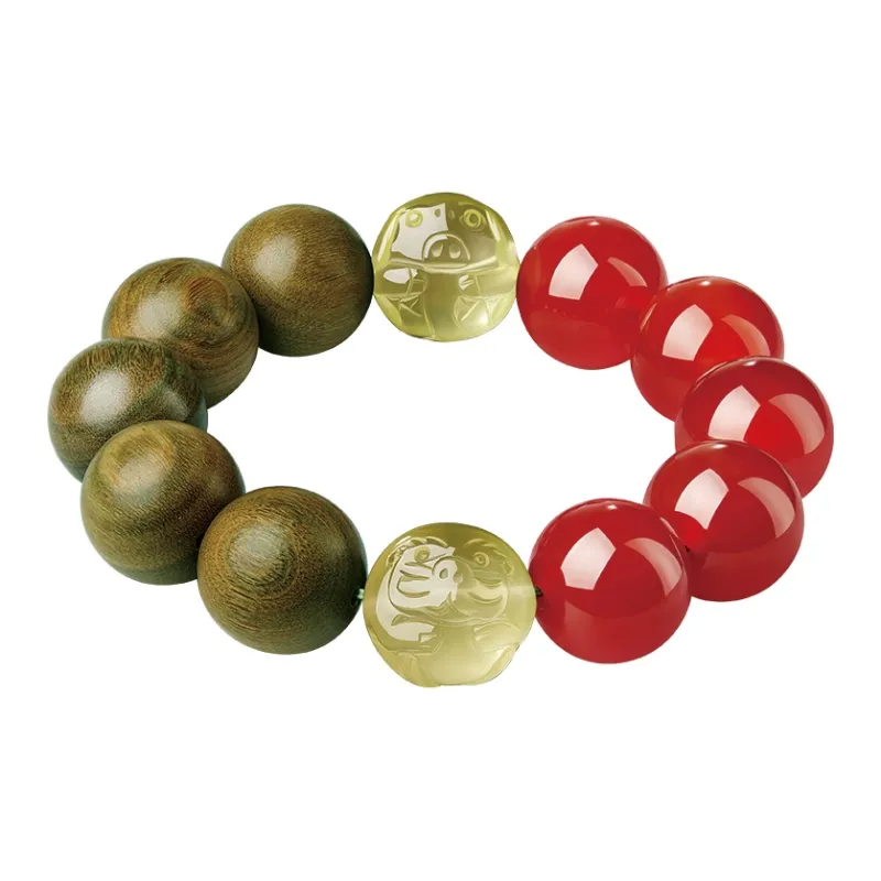 SGE Green Sandalwood Wooden Bracelets Men's-1