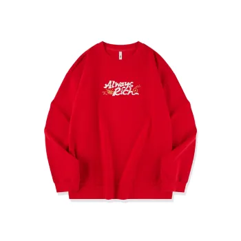 QIAODAN Get Rich Every Day Sweatshirt Men's Koi Fish Red