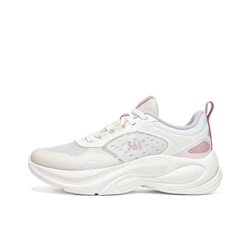 361° Cushioning, Breathable, Lightweight Low Top Casual Running Shoes Women's Feather White Sunrise Pink Purple-0