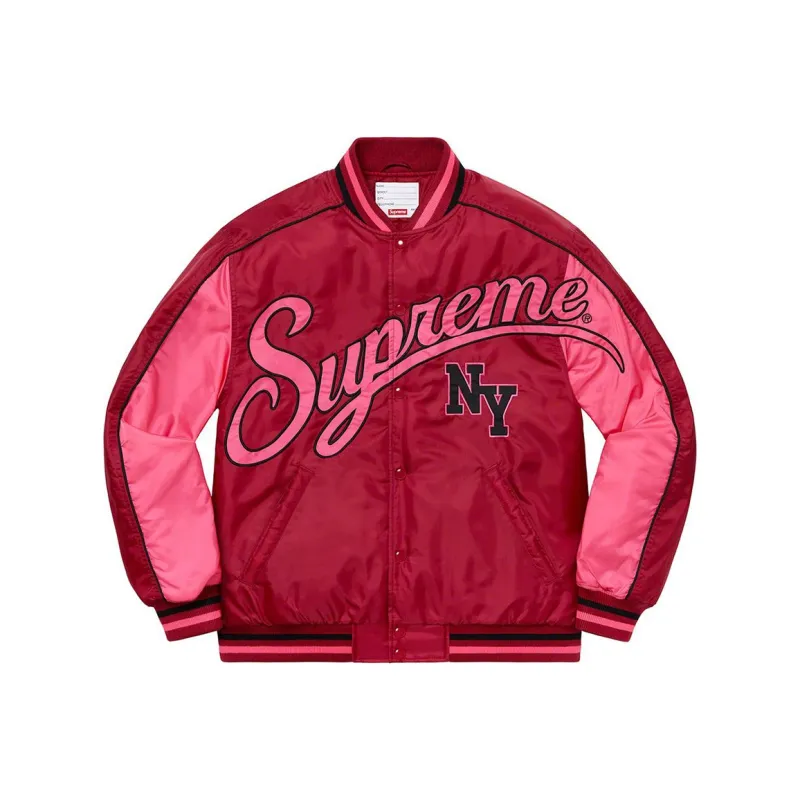 Supreme Contrast Script Varsity Jacket-3
