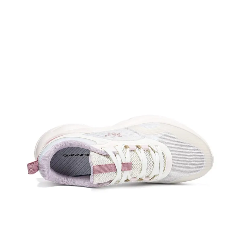 361° Cushioning, Breathable, Lightweight Low Top Casual Running Shoes Women's Feather White Sunrise Pink Purple-3