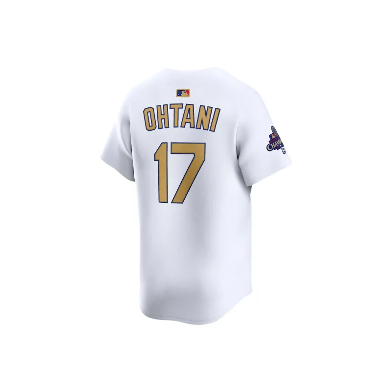 Nike Shohei Ohtani Los Angeles Dodgers 2024 World Series Champions Gold Men's Nike Dri FIT Adv Mlb Limited Jersey-1