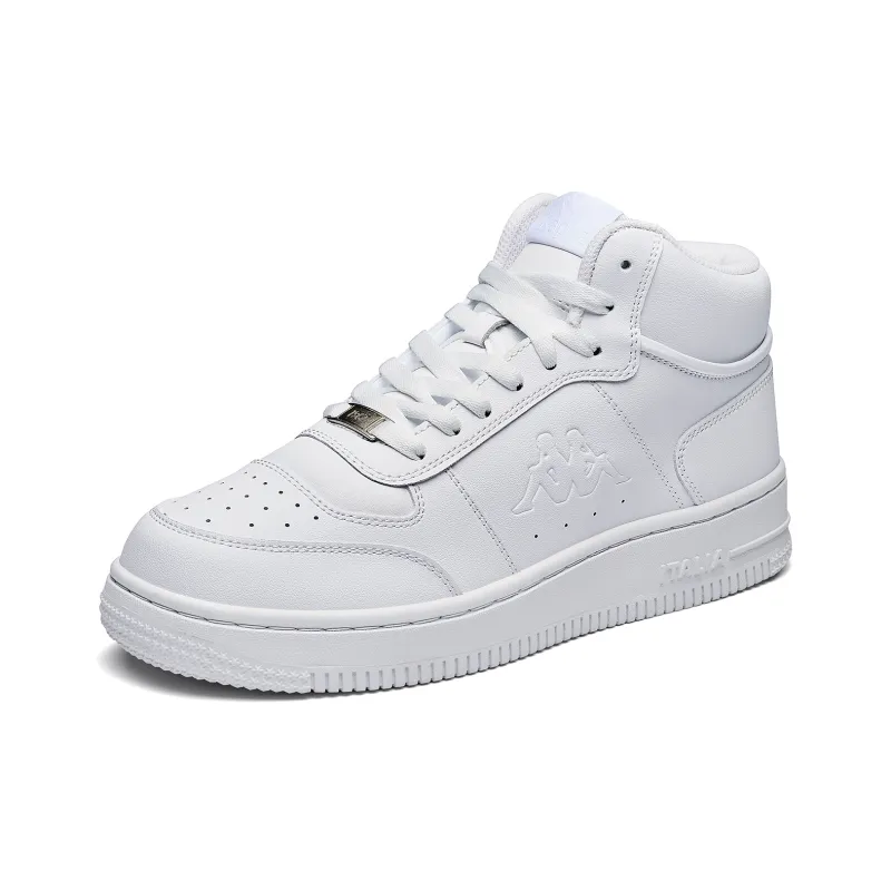 Kappa Coverage Anti-Slip And Wear-Resistant High-Top Skateboard Shoes Unisex White-2