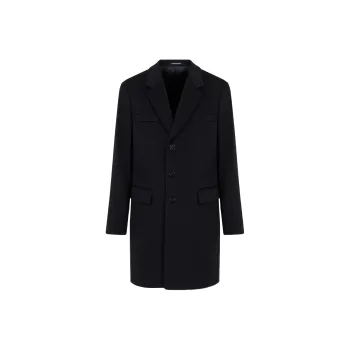 EMPORIO ARMANI Coat With Lapels In Beaver Cashmere