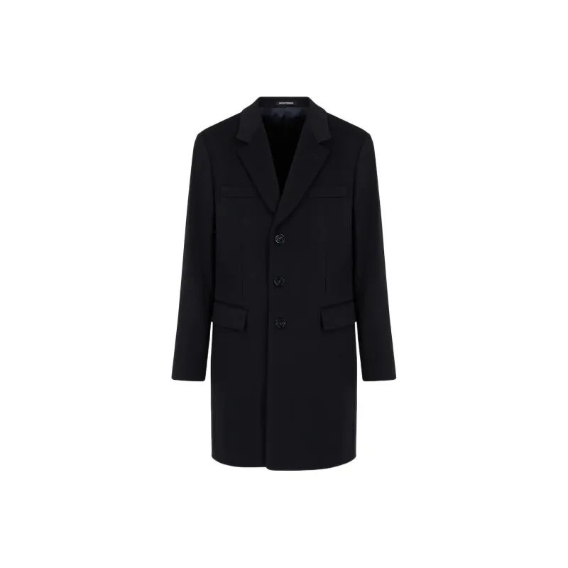 EMPORIO ARMANI Coat With Lapels In Beaver Cashmere-0