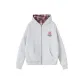 Red Plaid & White Heather Gray