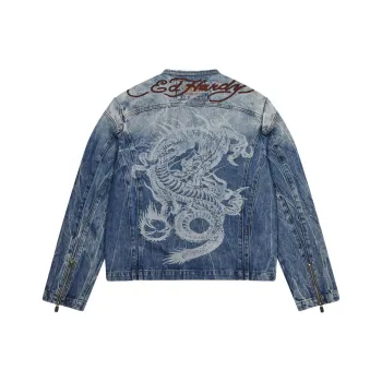 Ed Hardy x Trapstar Trapstar Collaboration FW24 Denim Jacket Unisex Blue