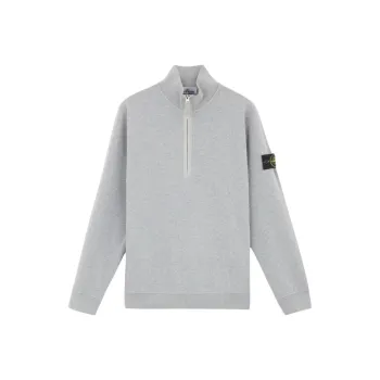 STONE ISLAND Logo Patch Half Zip Sweatshirt