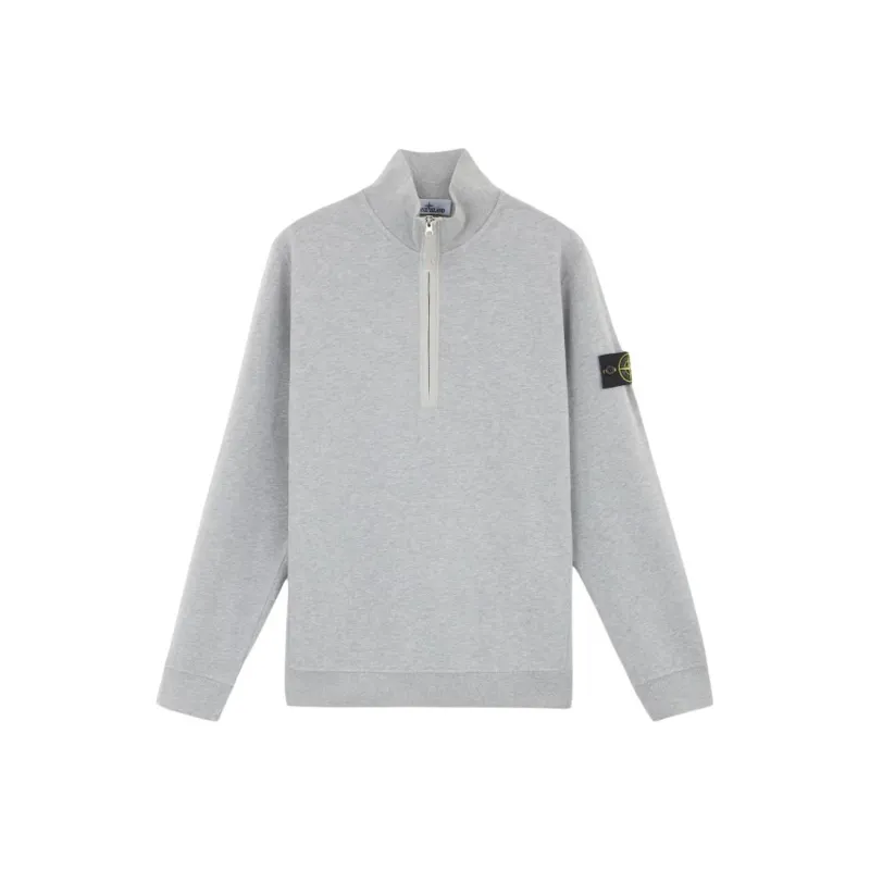 STONE ISLAND Logo Patch Half Zip Sweatshirt-0