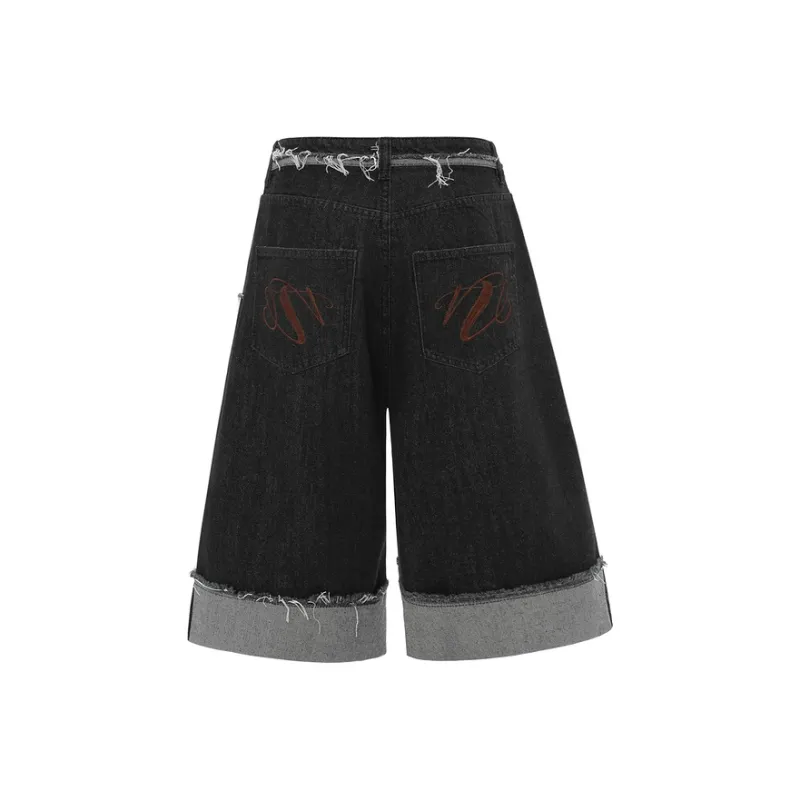 BONAS Denim Shorts Unisex Black-1