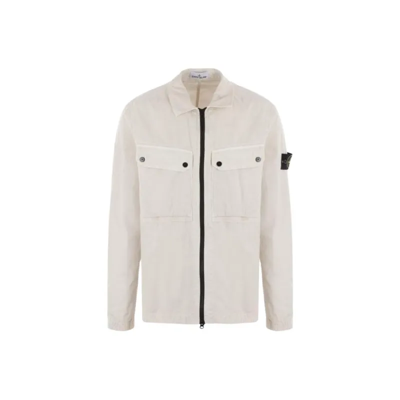 STONE ISLAND Jackets Coats Men's Milk White-0
