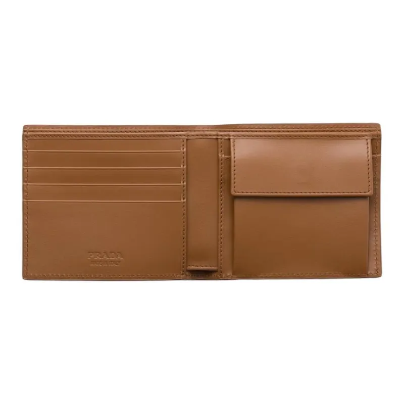 PRADA Vitello Dino Cow Leather Wallet Men's Cognac Brandy-3