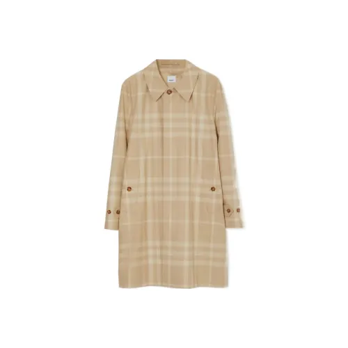 Burberry Checked Cotton Long Coat