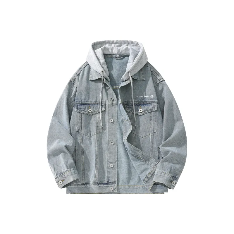 SESAME STREET Denim Jacket Unisex Vintage Blue-7
