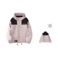 Soft Pink (Includes Detachable Thickened and Fleece-Lined Liner, 3-in-1 Double-Layer Windbreaker Jacket)