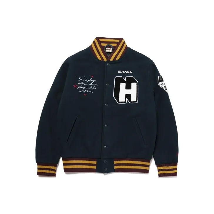 HUF Miles Davis Loose Fit Baseball Jacket Unisex Blue-0