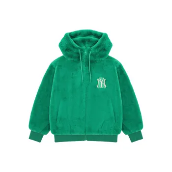 MLB New York Yankees Logo Print Windproof Sherpa Jacket