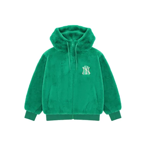 MLB New York Yankees Logo Print Windproof Sherpa Jacket