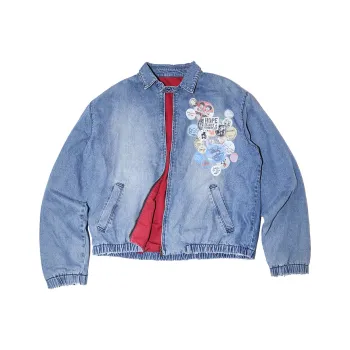 Tre Club Denim Jacket Unisex Washed Denim Blue