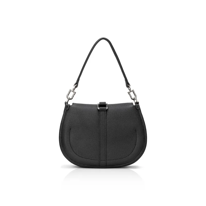 ROBERTA DI CAMERINO Cow Leather Crescent Bag, Crossbody Bag, Shoulder Bag Women's Black/Beige-4