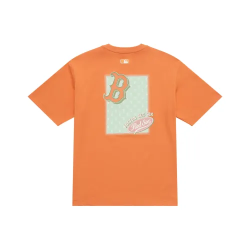 MLB MONOGRAM Collection Basic Boston Red Sox T Shirt Unisex Light Orange