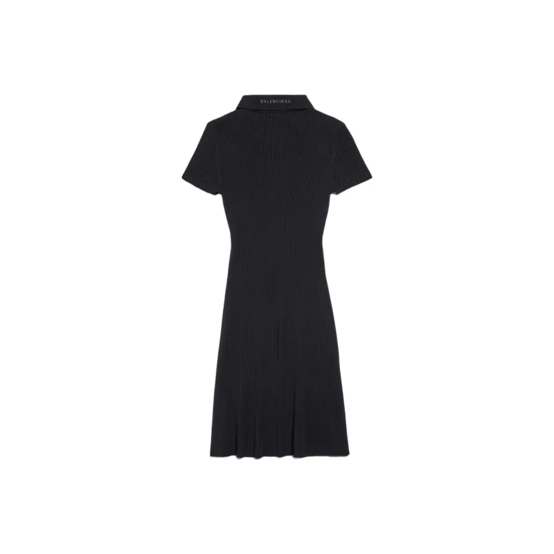Balenciaga Short Sleeved Dress Regular Fit Women's Black-1