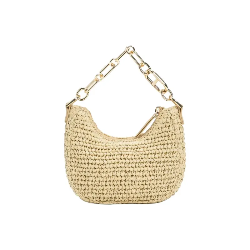 TWINSET MILANO Straw Woven Handbag Women's Beige-1