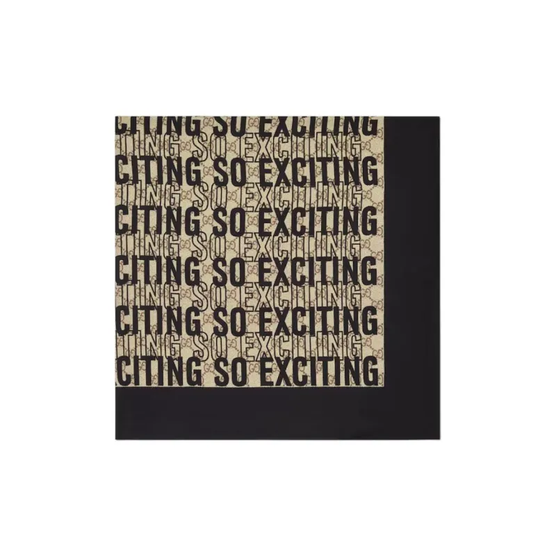 GUCCI Silk Scarves Women's Black-1