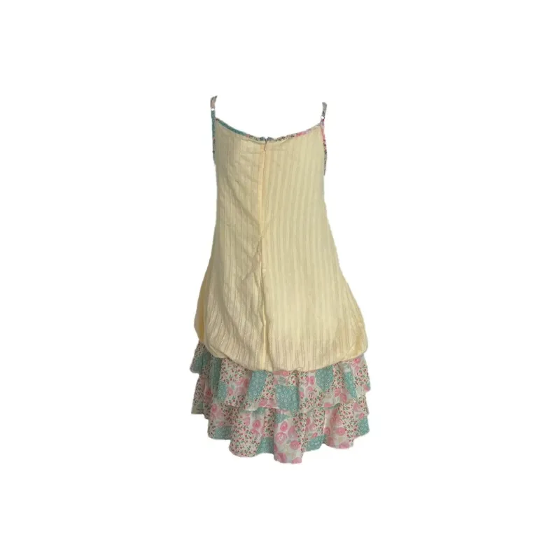 Mu Xiao Xin Slip Dress Women's Pink Green Floral-1