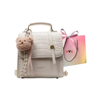 Yalu PU Backpack Women's Black/Ecru/Brown/Silver/Burgundy