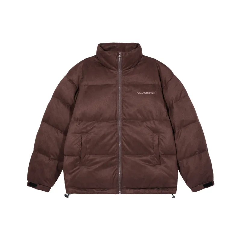 KILLWINNER Letter Stand Collar Loose Fit Thickened Down Jacket Unisex-4