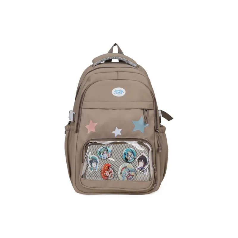 H YXIANG Composite Cloth Backpack Unisex Multicolor-3