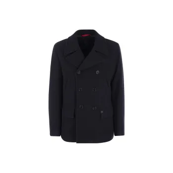 FAY Logo patch Long sleeved Peacoat