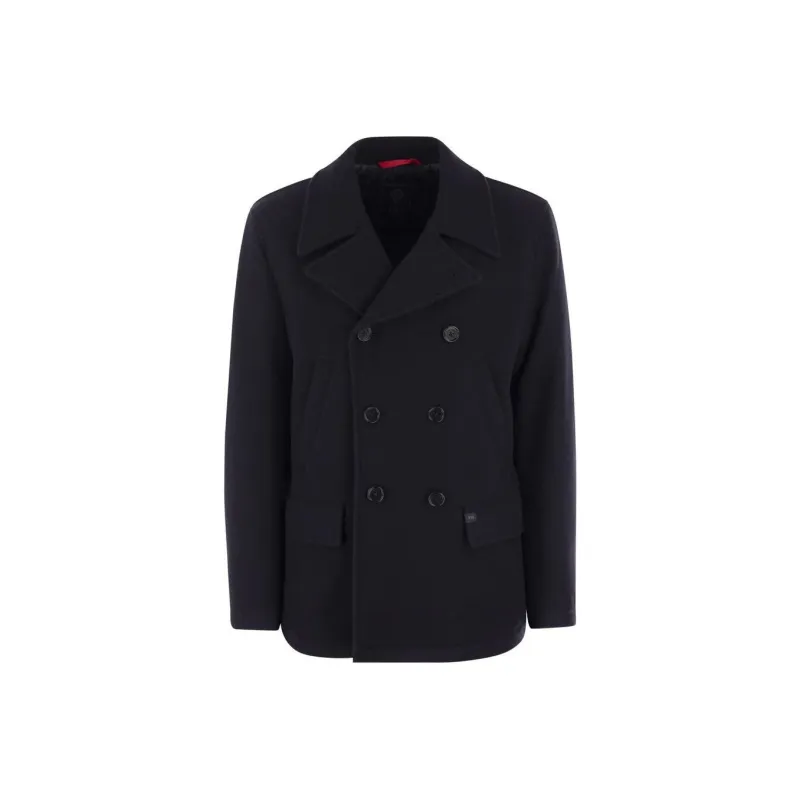 FAY Logo patch Long sleeved Peacoat-0