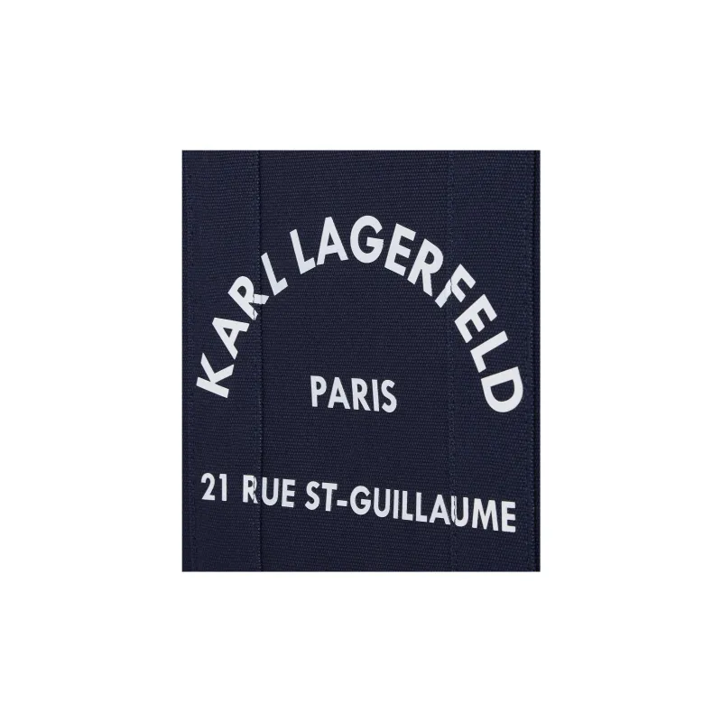 KARL LAGERFELD Recycled Cotton Tote Bag, Shopping Bag, Handbag Medium Size Women's Blue-3