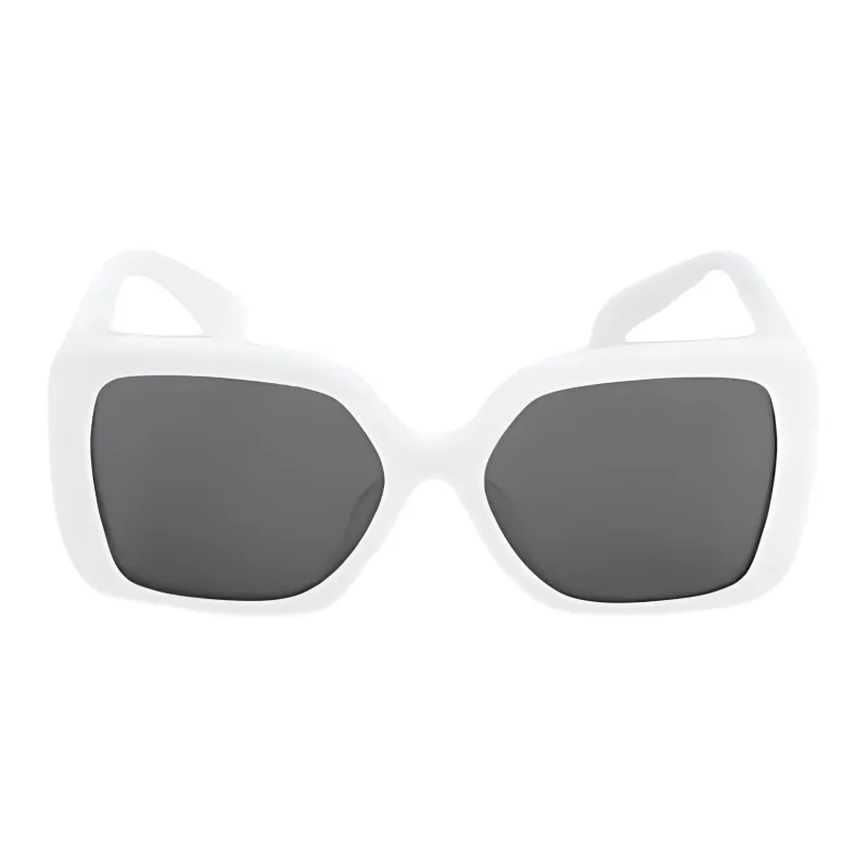 MIU MIU Irregular Shape Sunglasses Women's White-1
